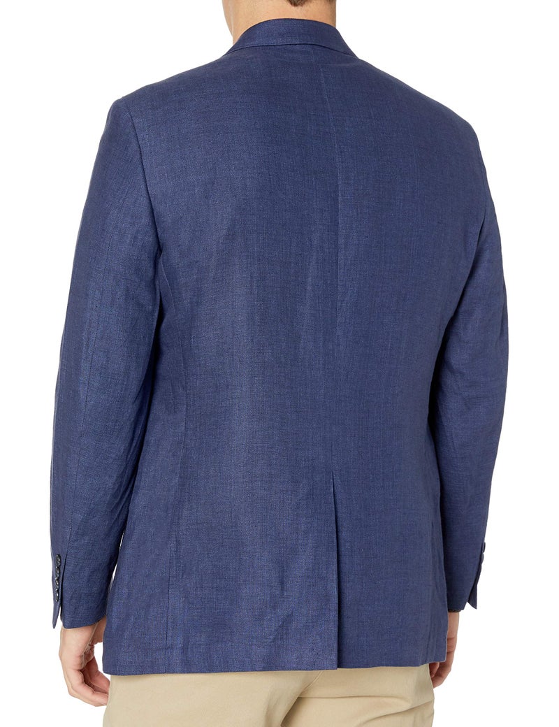 Palm Beach Men's Bradley 100% Delave Indigo Linen Coat, Navy, 44 Long - Image 2